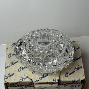 Princess House Egg Shaped Cut Crystal Trinket Box w/ Lid Vintage